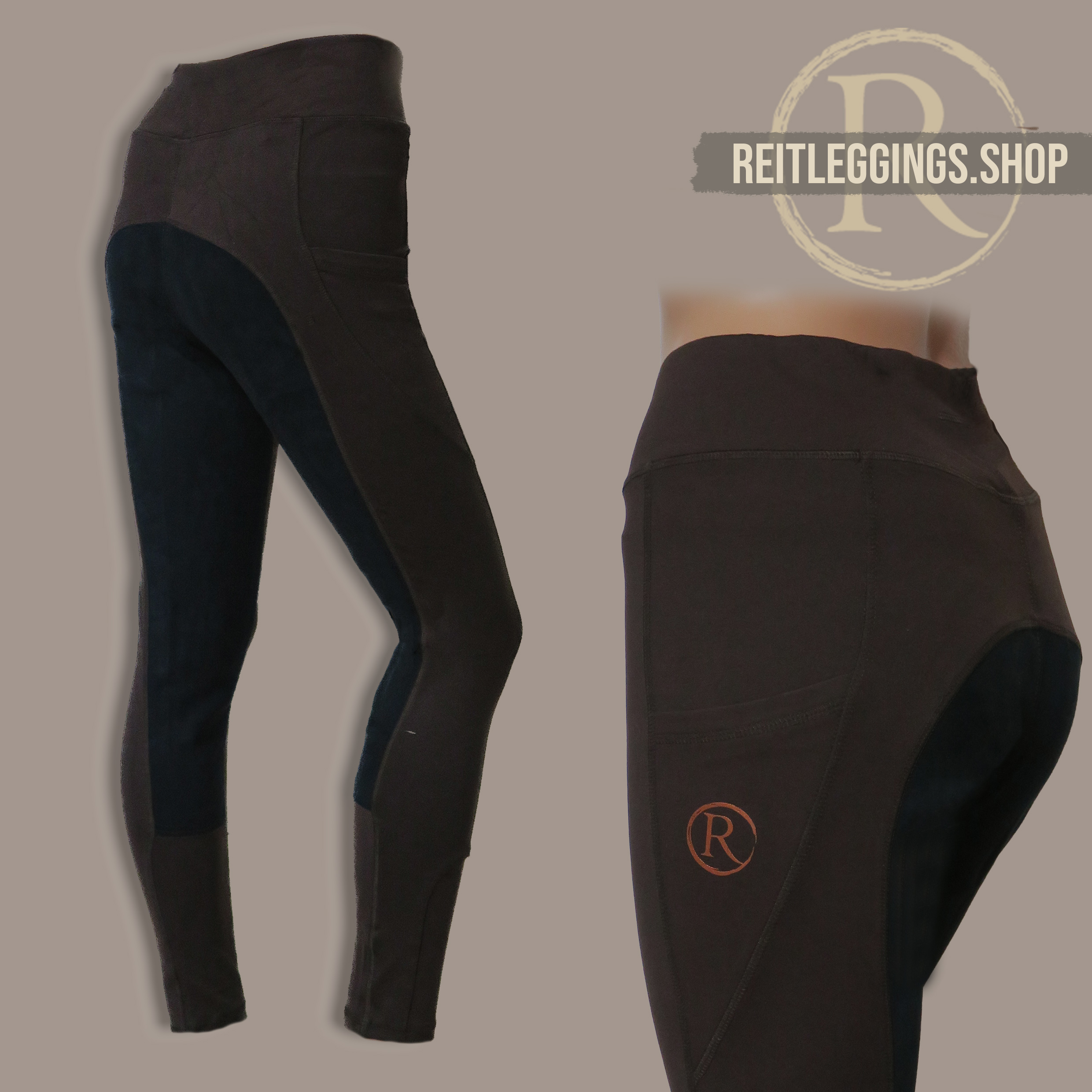 Reitleggings Kunstleder Sommer Vollbesatz